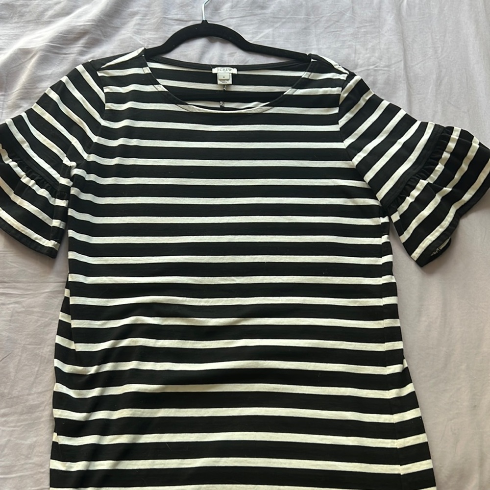 EUC black and white striped dress